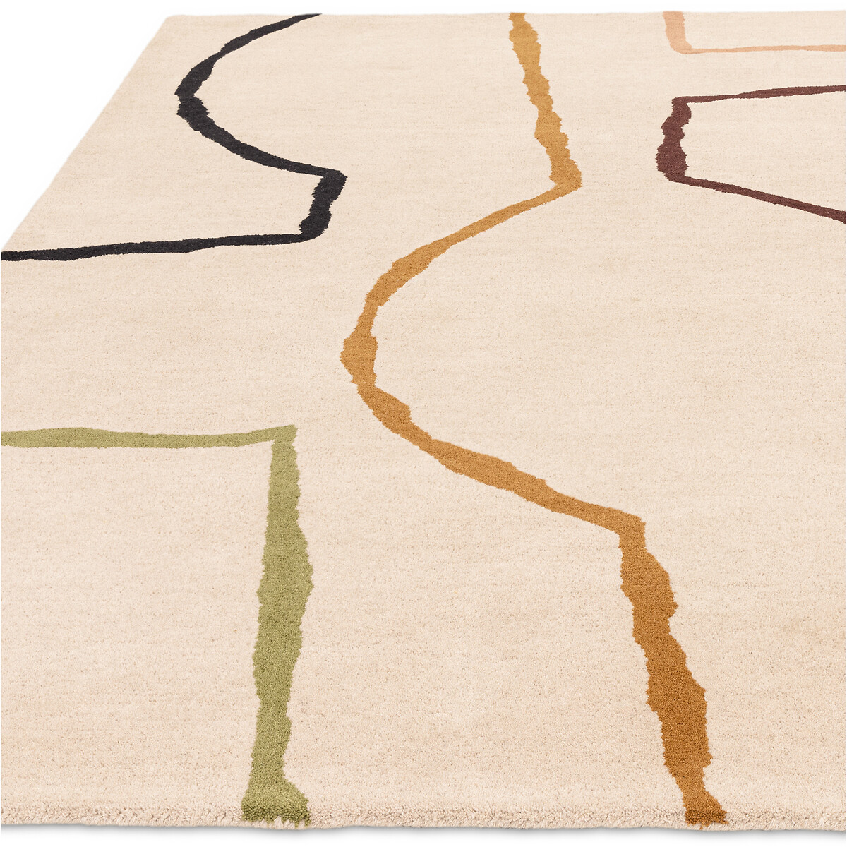 Bold Outline Shapes Rug in 100% Wool multi-coloured, ÉDITÉ
