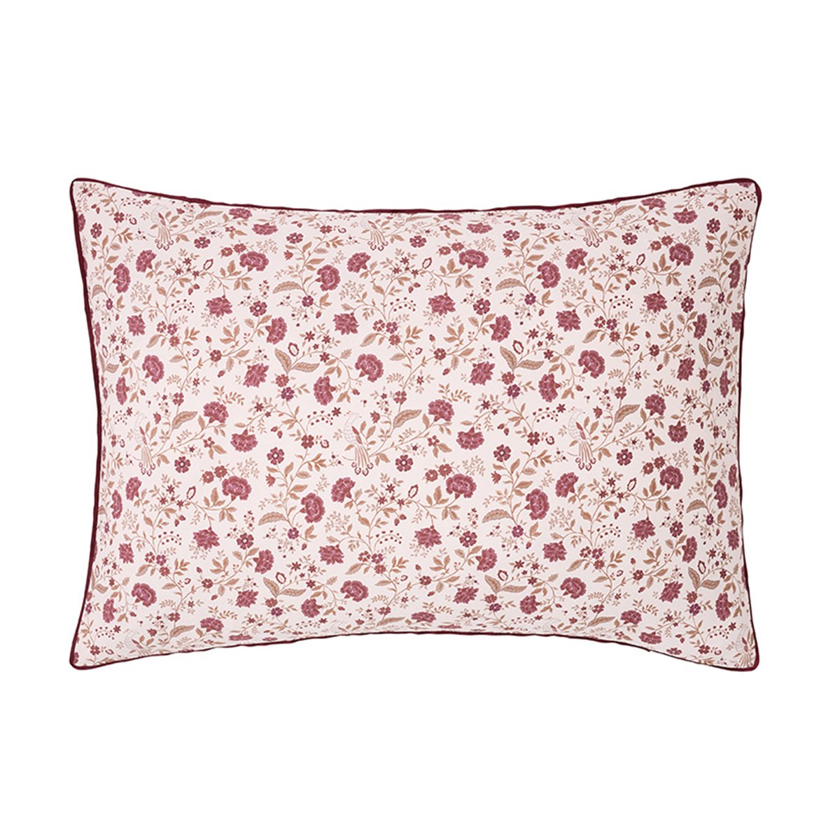 Taie d'oreiller imprimée en percale de coton, ORIENTAL GARDEN rose clair, ESSIX