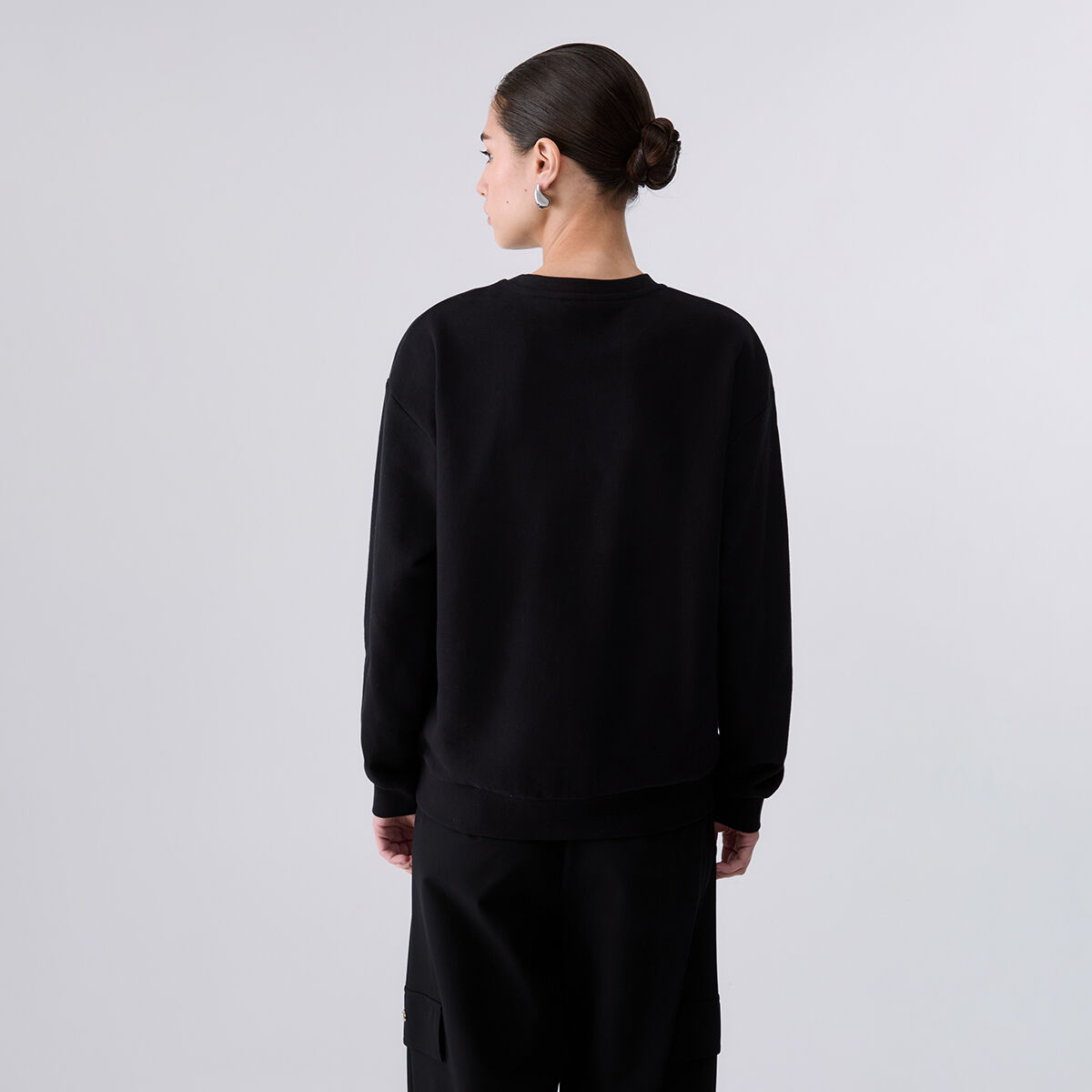 Pull avec manches ballon noir, LIU JO