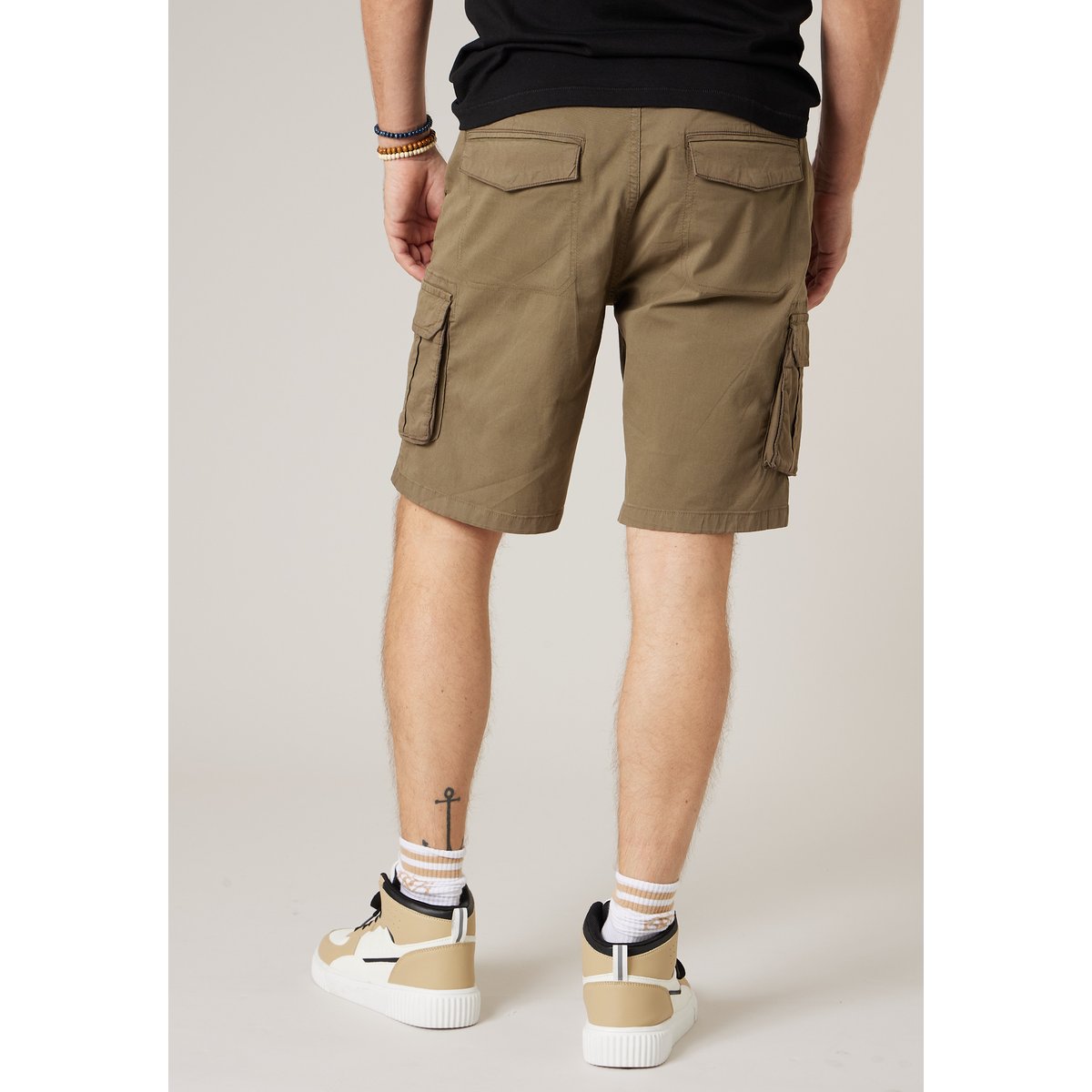 Bermuda loose homme twill coton strech SLOG olive, DEELUXE