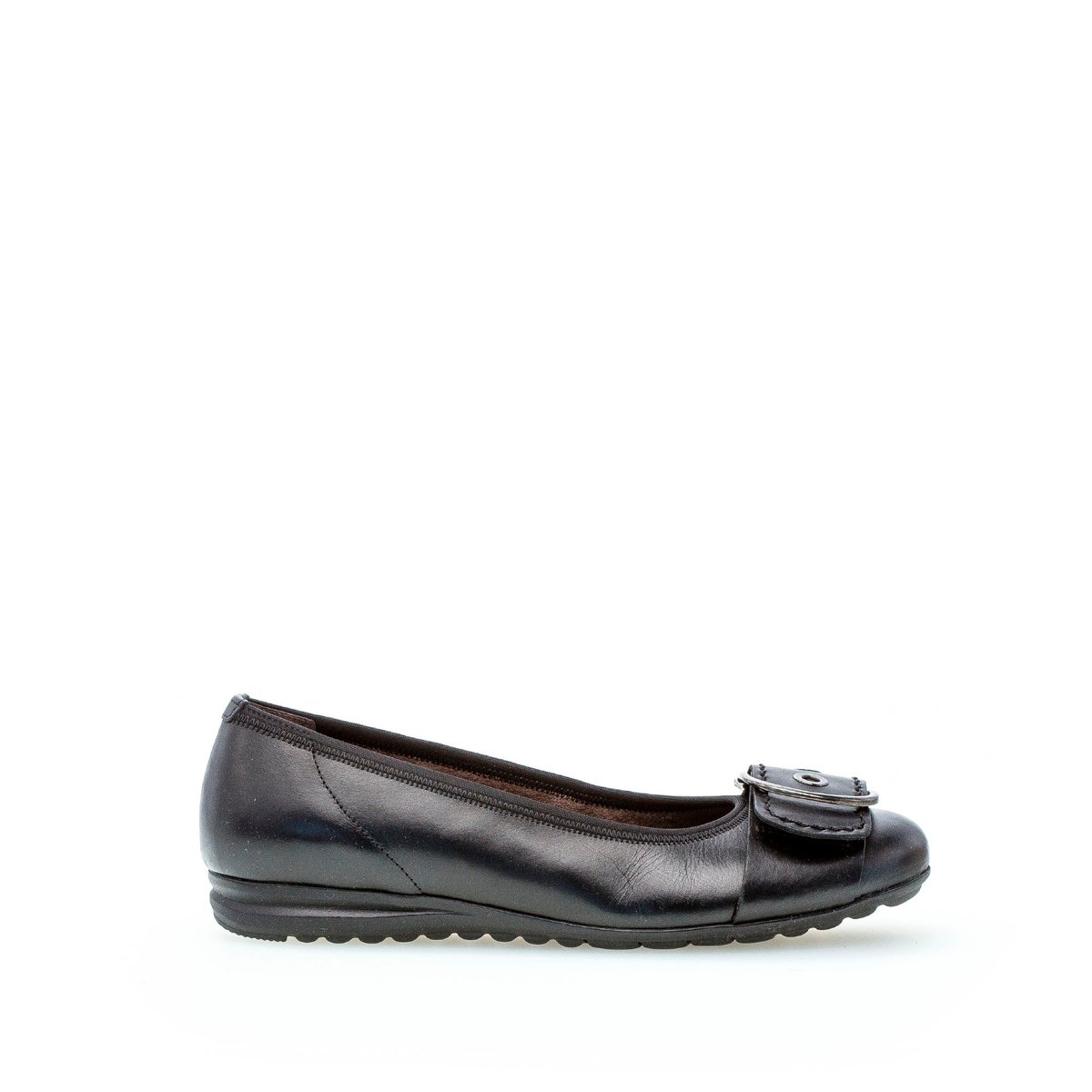 Ballerines en cuir lisse à talon plat noir, GABOR