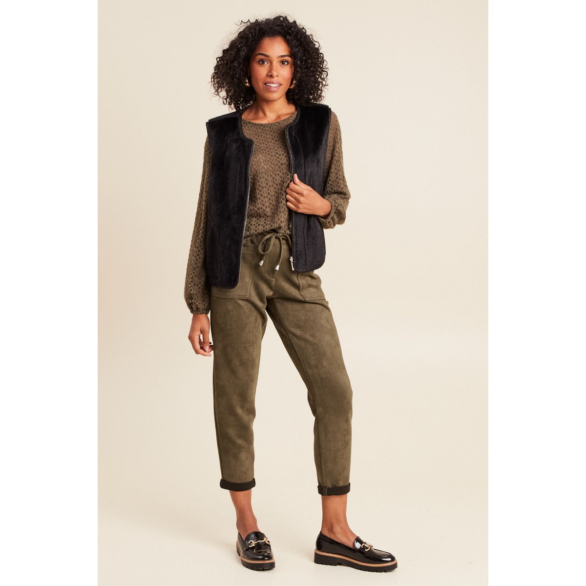 Pantalon jogpant 7/8ème vert kaki, BREAL
