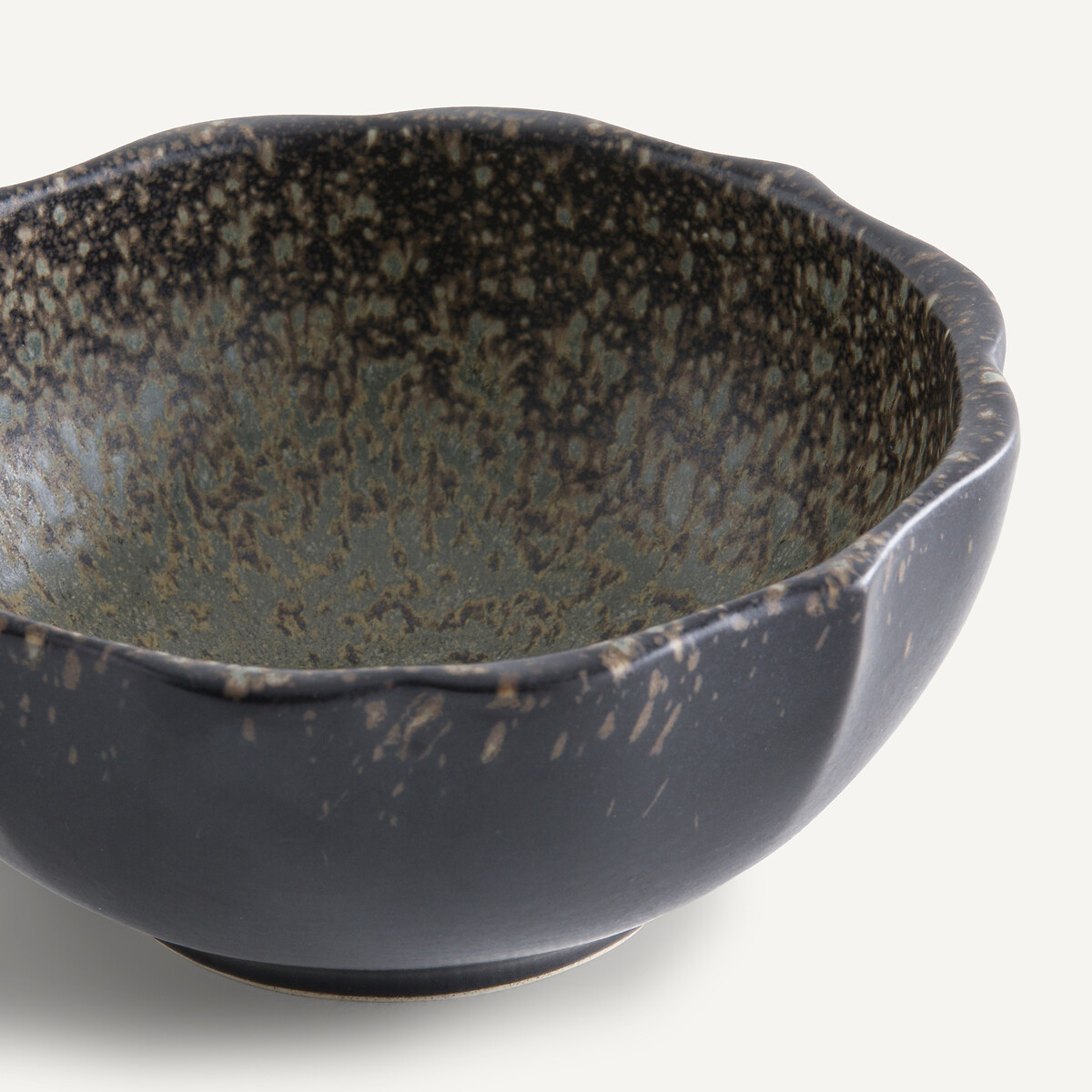 Set of 4 Arigato Enamelled Stoneware Bowls black, AM.PM