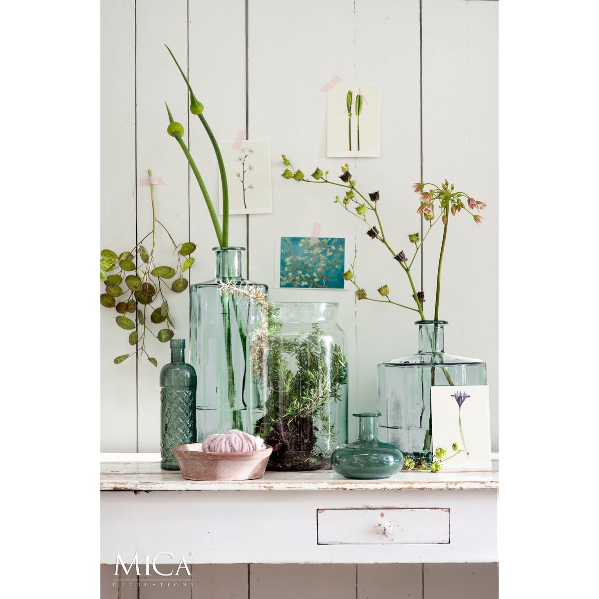 Bouteille décorative H26 cm GUAN transparent, MICA DECORATIONS
