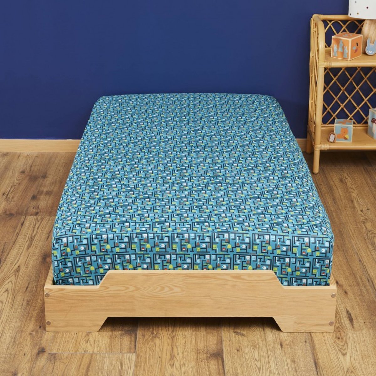 Drap housse Arcade vert v019845, LES MATELAS DE MORPHEE