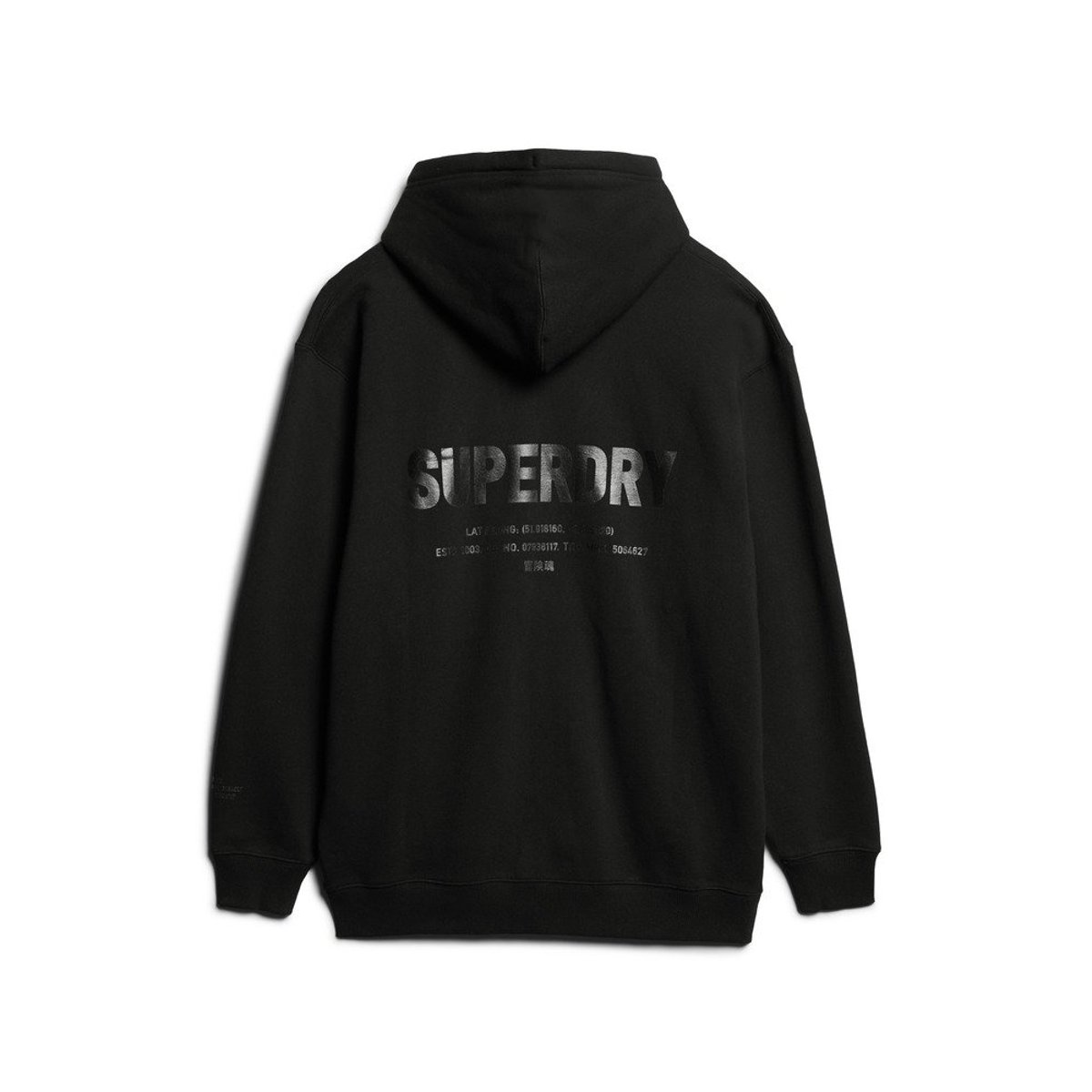 Sweat à capuche ample à logo Utility Sport noir, SUPERDRY