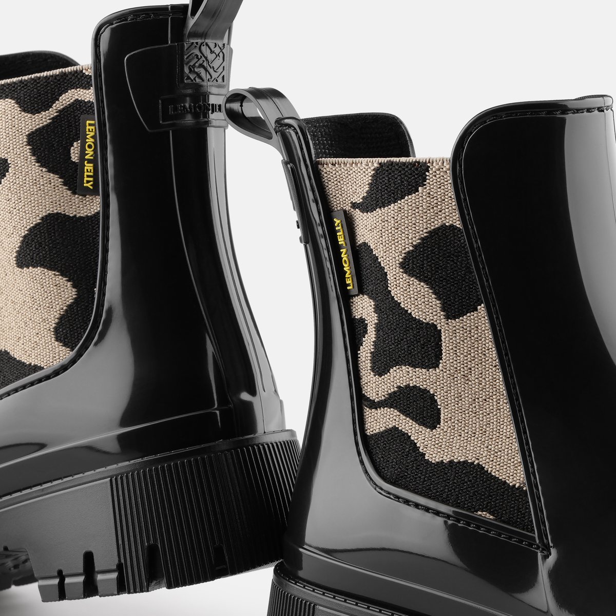 Bottines vegan avec élastique à motif MYLO noire, LEMON JELLY