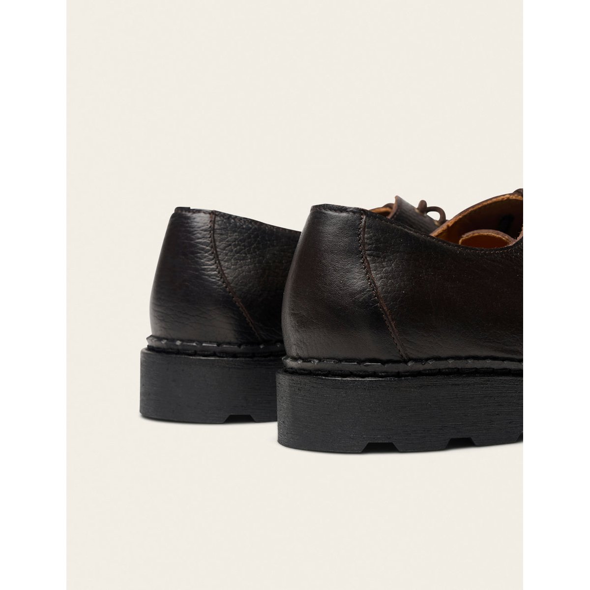 Derbies KADE cuir grainé marron, ODAJE