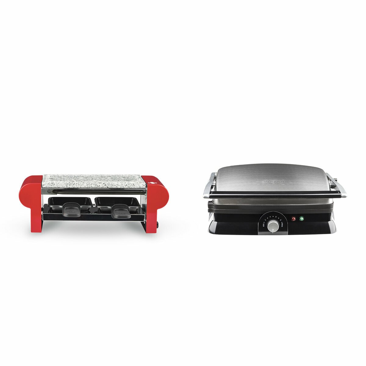 appareil a raclette pierre + gr20 plancha grill et panini - rp2 gris, H.KOENIG
