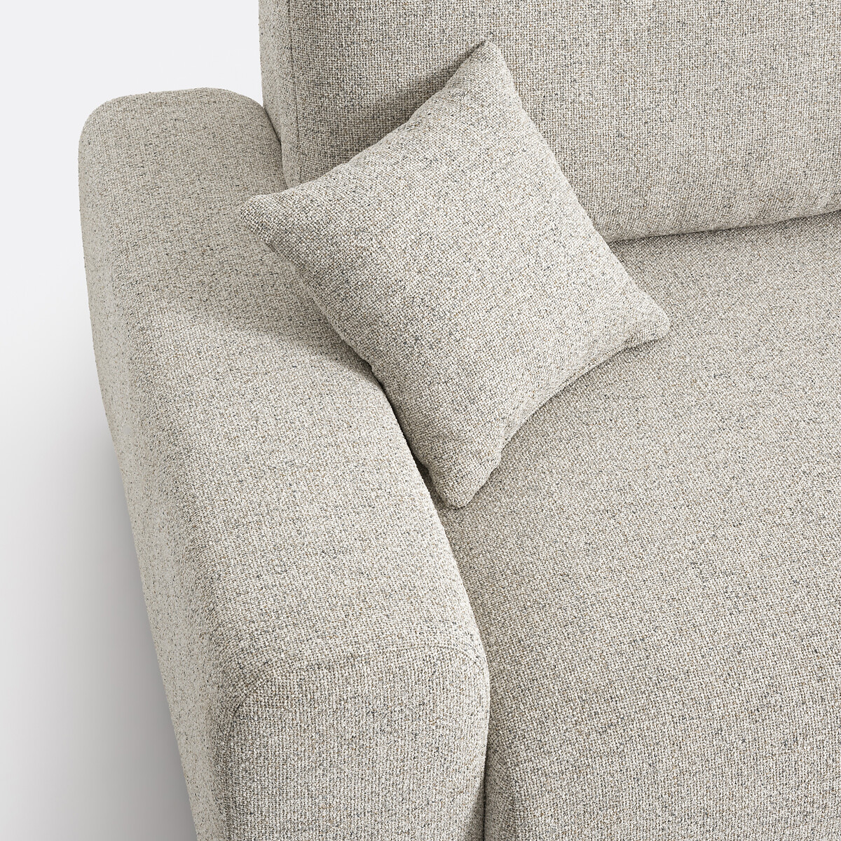 Canapé droit, convertible, avec coffre, 3 places, tissu texturé moucheté, GALENE ecru/bleu, LA REDOUTE INTERIEURS