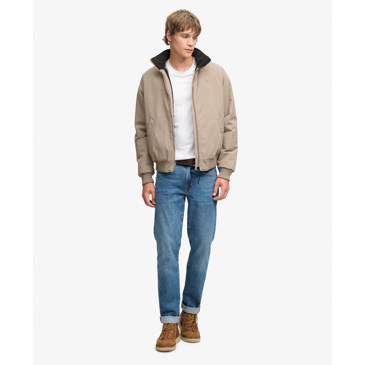 Veste City Doublée en Polaire brun roche délavé, SUPERDRY