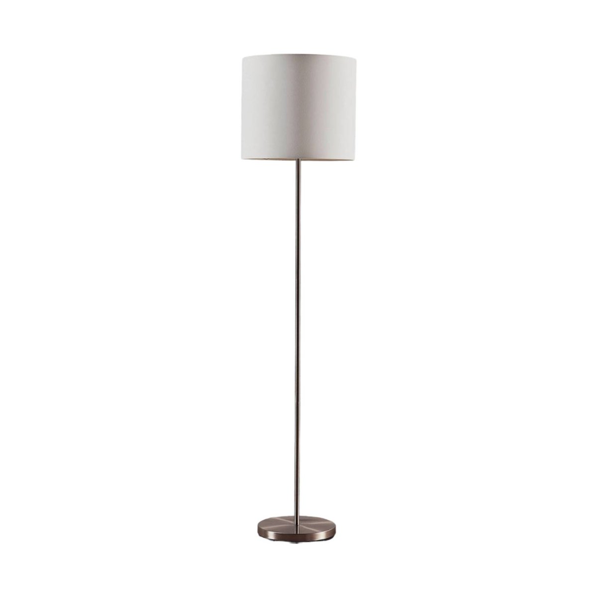 Lampadaire en textile jeunes, Parsa blanc, nickel satiné, LINDBY
