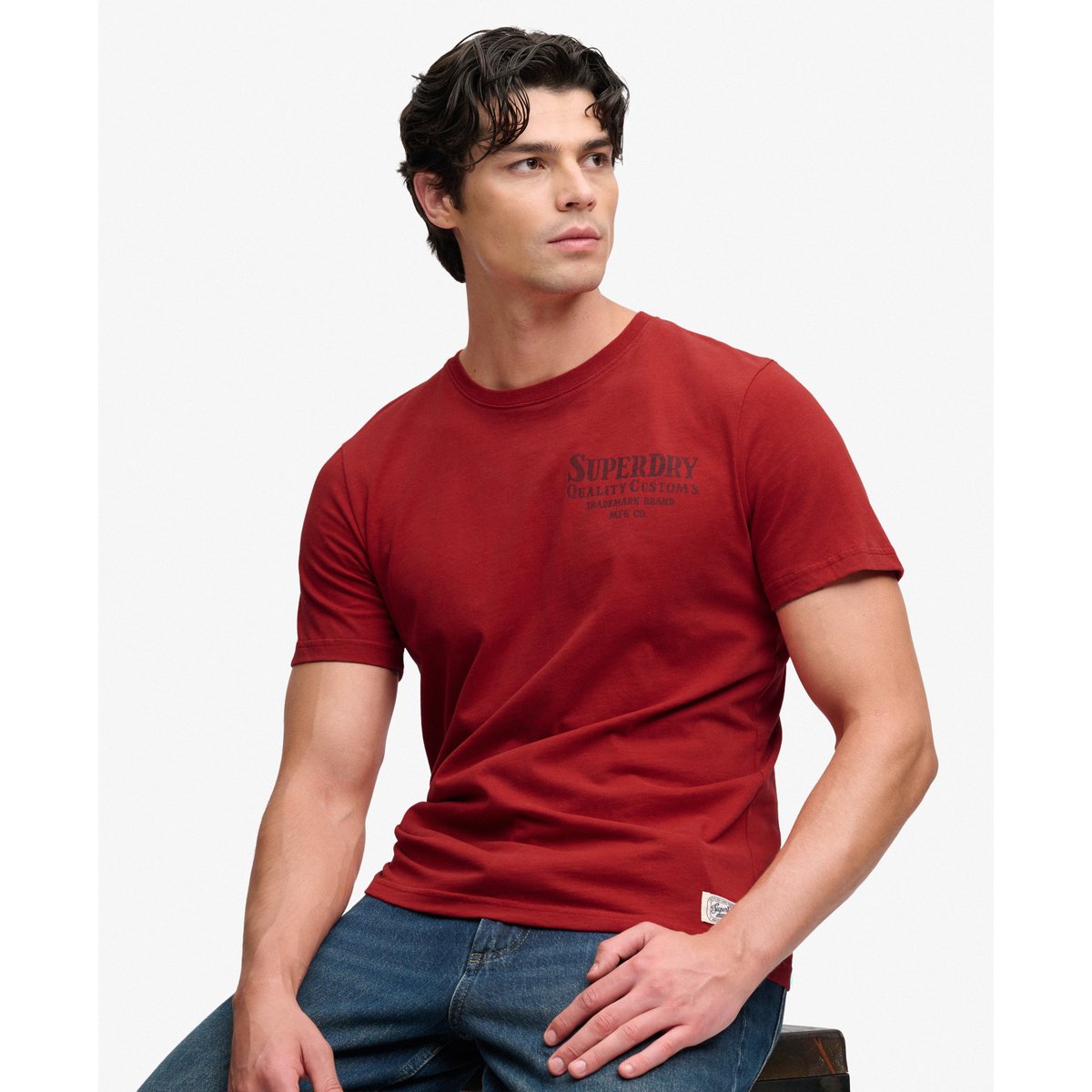 T-shirt Vintage Biker Coupe Décontractée rouge expédition, SUPERDRY