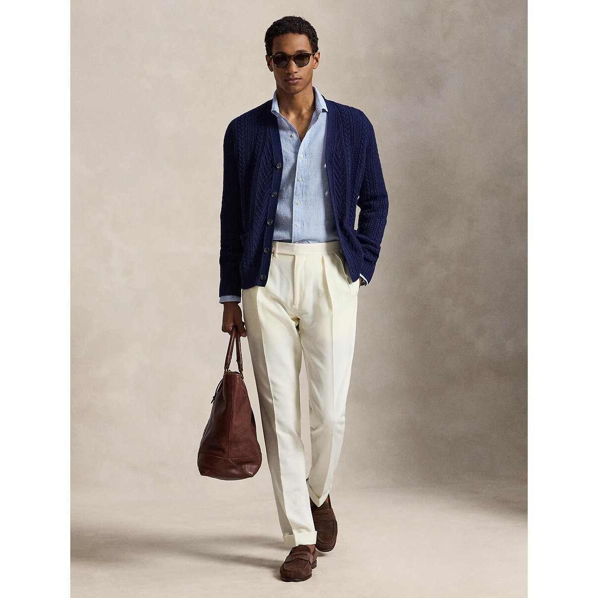 Camisa de lino, Custom Fit azul/blanco, POLO RALPH LAUREN