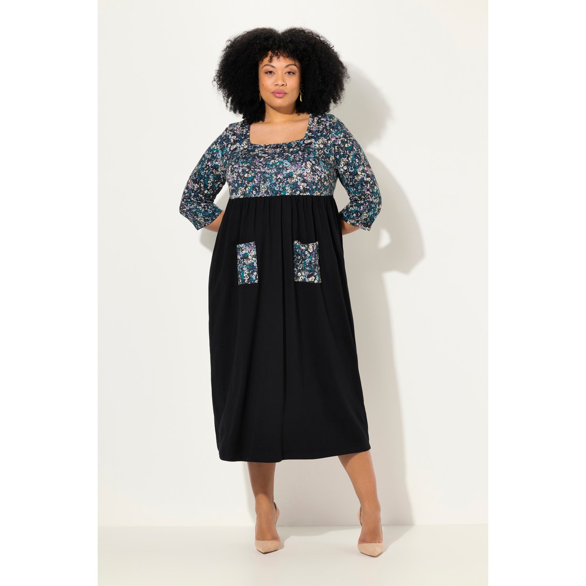 Robe maxi en jersey noir, ULLA POPKEN