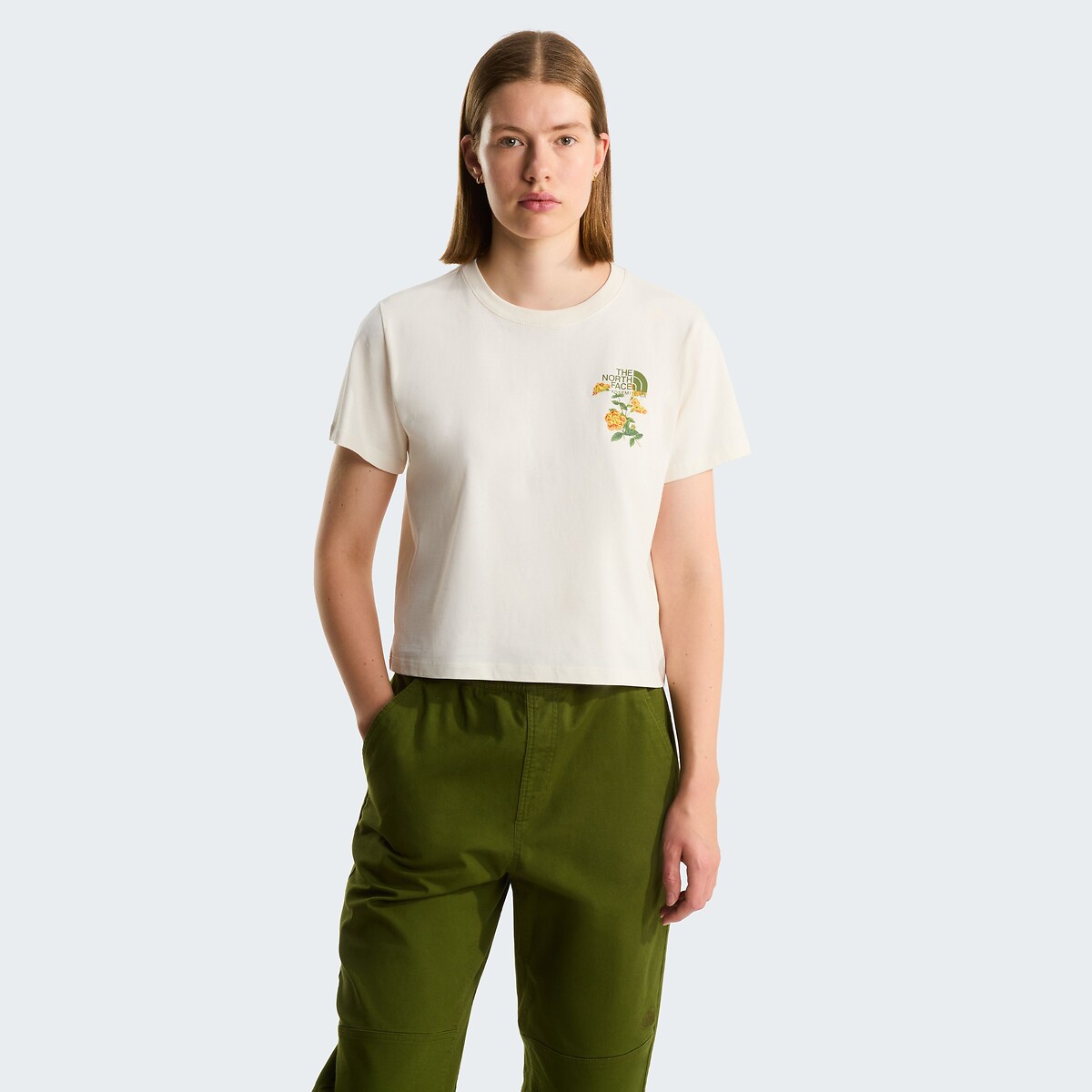 T-shirt manches courtes, brodé ecru, THE NORTH FACE