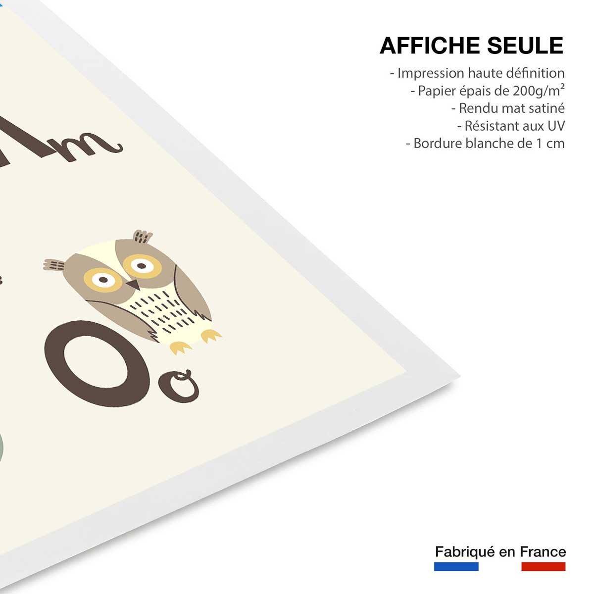 Affiche enfant klmno affiche seule, HEXOA