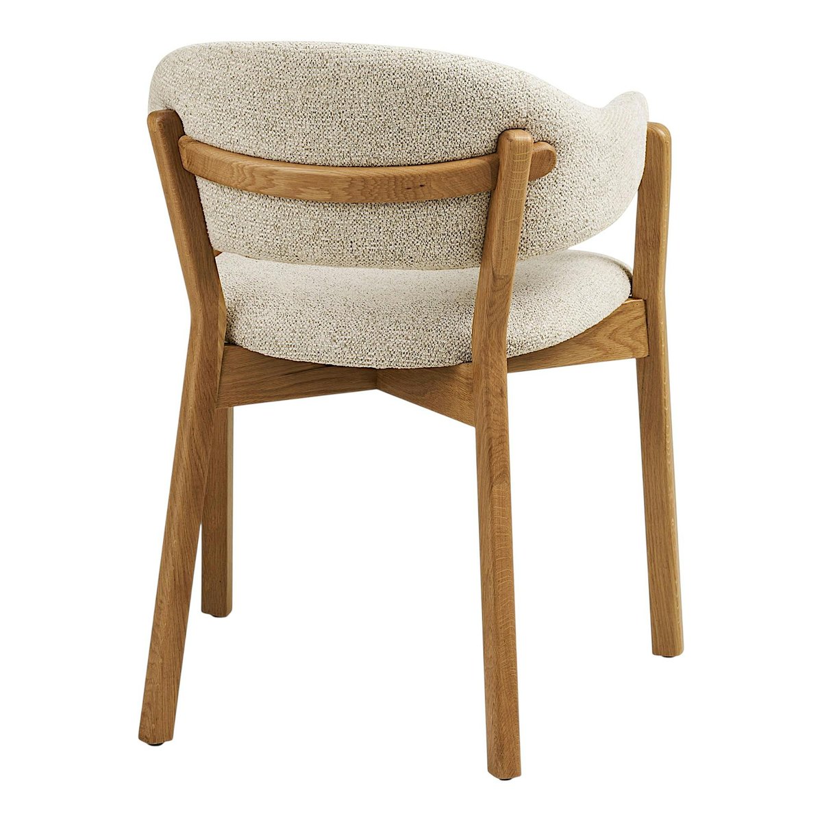 Fauteuil de table en bois et tissu beige (lot de 2) AMSTERDAM beige, PIER IMPORT