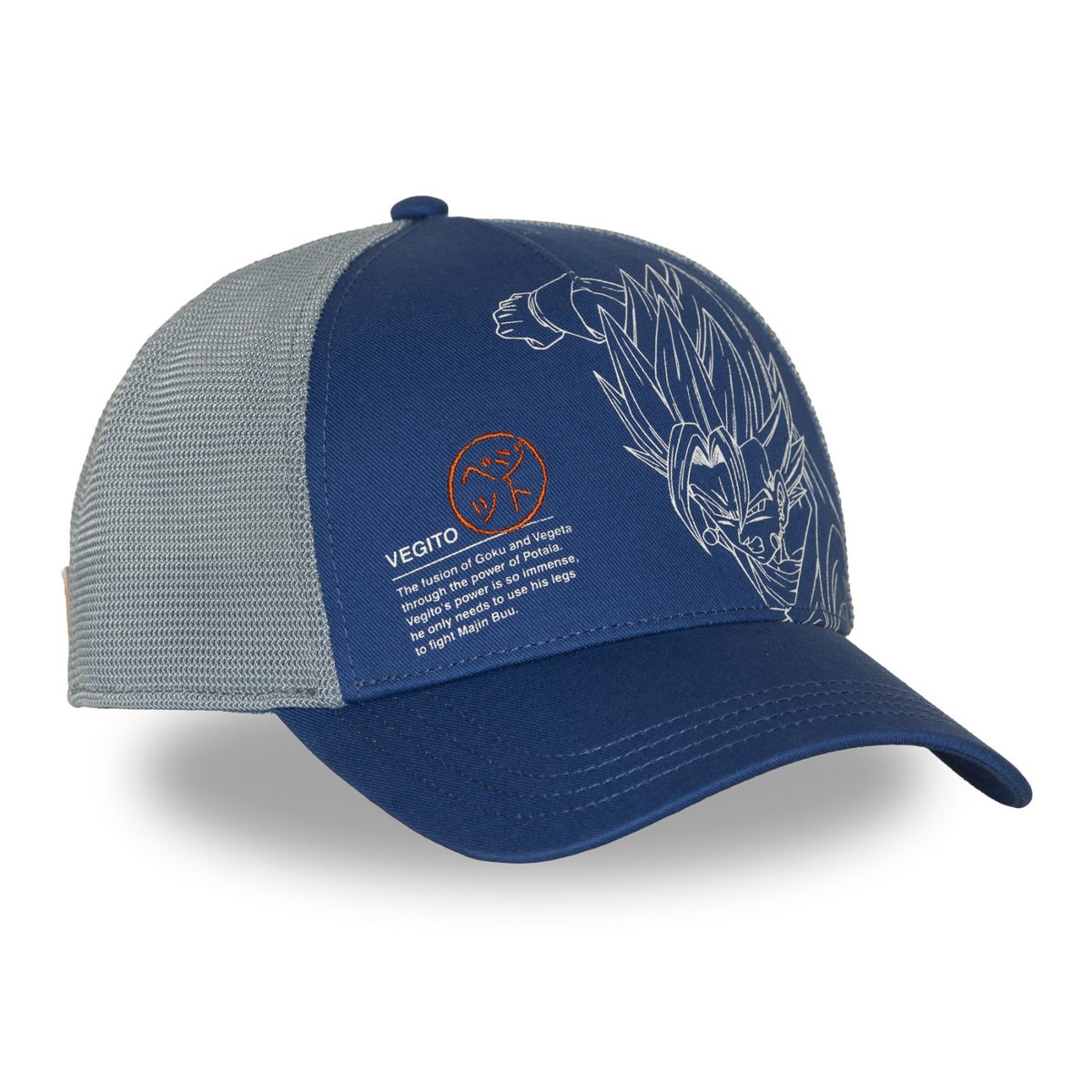 Casquette trucker Dragon Ball Z bleu/blanc/orange, CAPSLAB