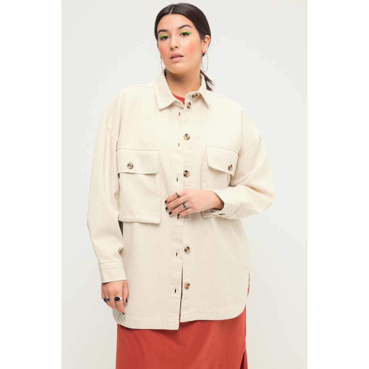 Veste oversized style chemisier avec col craie, STUDIO UNTOLD
