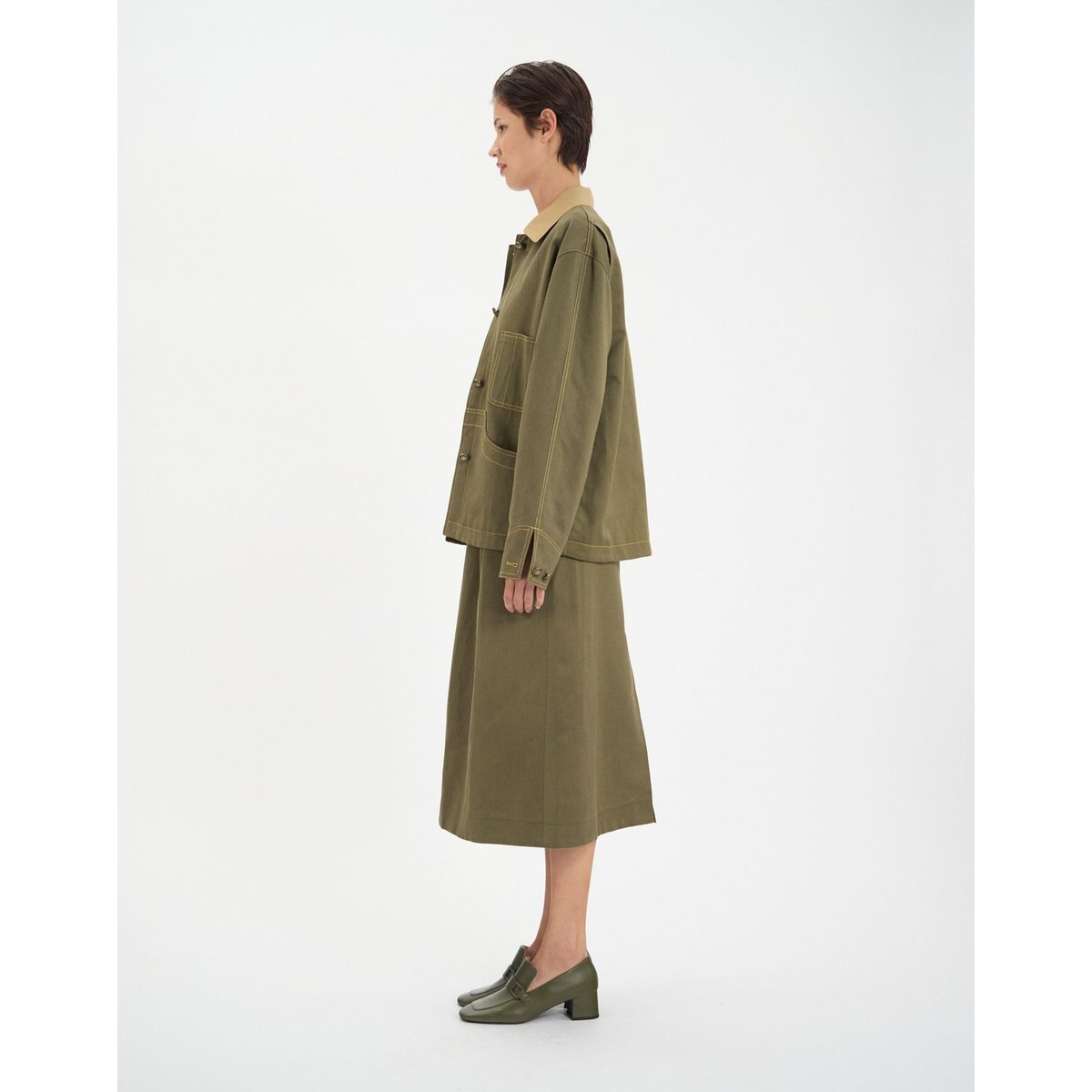 Veste de travail Melchior en coton kaki khaki, INES DE LA FRESSANGE PARIS