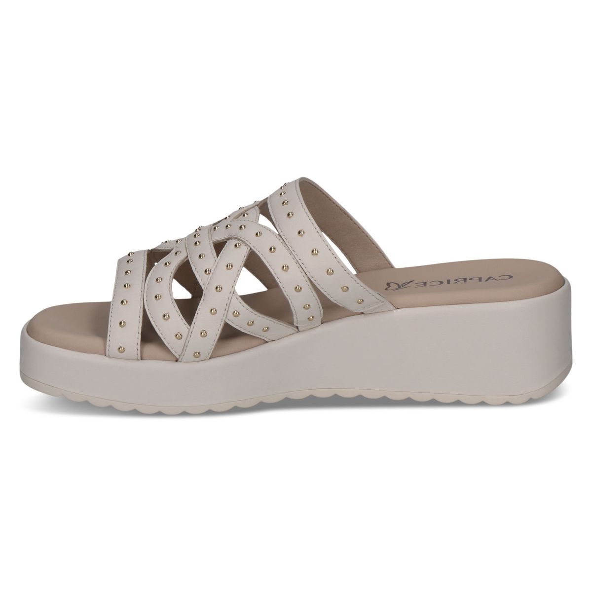 Mule en cuir blanc pistache, CAPRICE