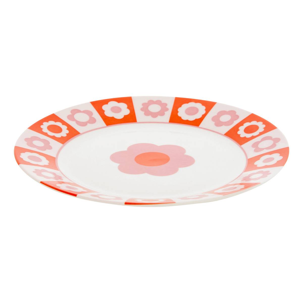 Lot de 6 assiettes D20cm motif fleurs CHA CHA POP multicolore, ATMOSPHERA