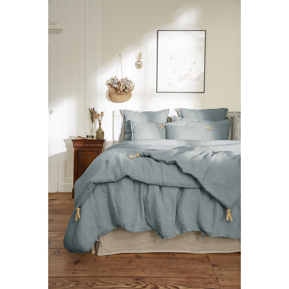 Housse de couette Lin lave Collection Soline sable, EDEN