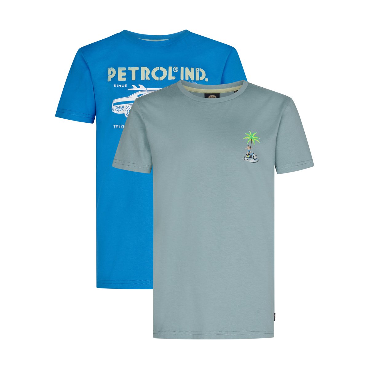 Lot de 2 t-shirts basiques à col rond peacock multicolore, PETROL INDUSTRIES