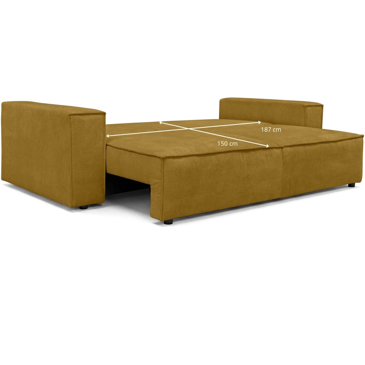 Canapé convertible 3 places en tissu chenille - HARPER bronze, HOMIFAB