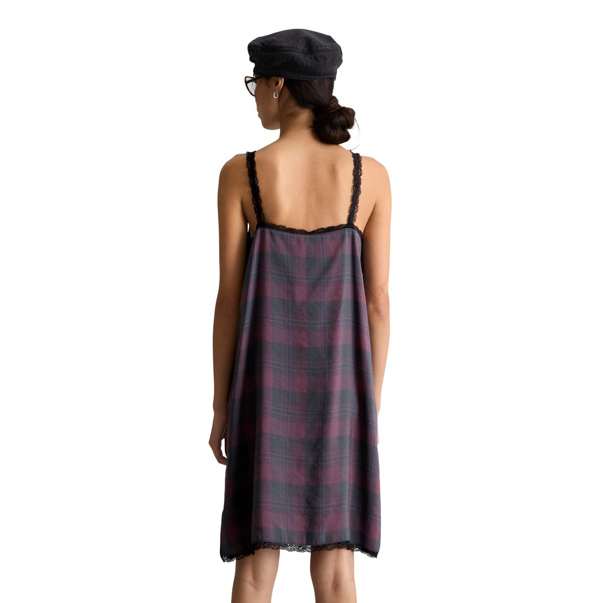 Robe lingerie imprimée, coupe droite en TENCEL™ Modal noir, MARC O’POLO DENIM