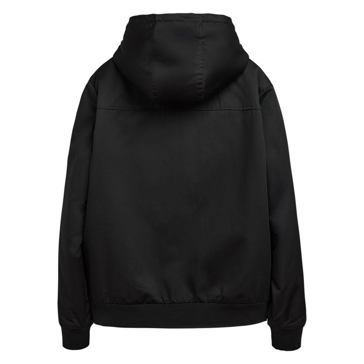 Blouson à capuche noir uni zippé à coupe droite avec le nom de la marque noir, TEDDY SMITH