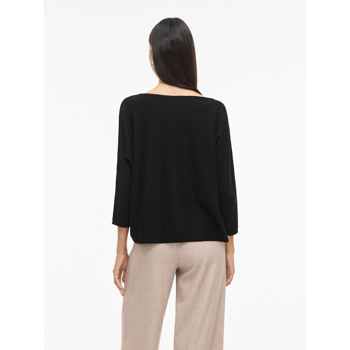 3/4 Length Sleeve Boat Neck Jumper black, VILA