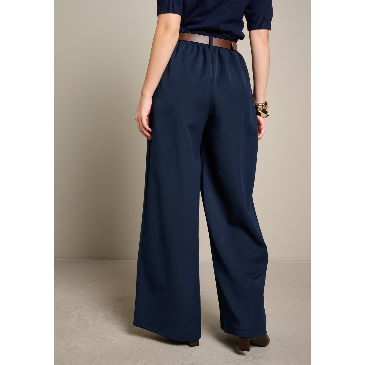 Pantalon large élégant bleu marine, LOLALIZA