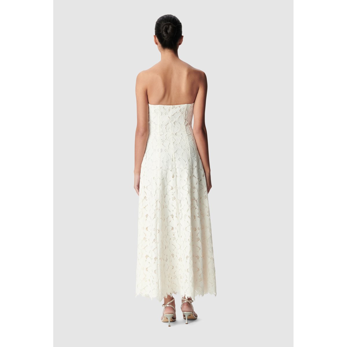 Robe bustier longue dentelle ecru, IKKS