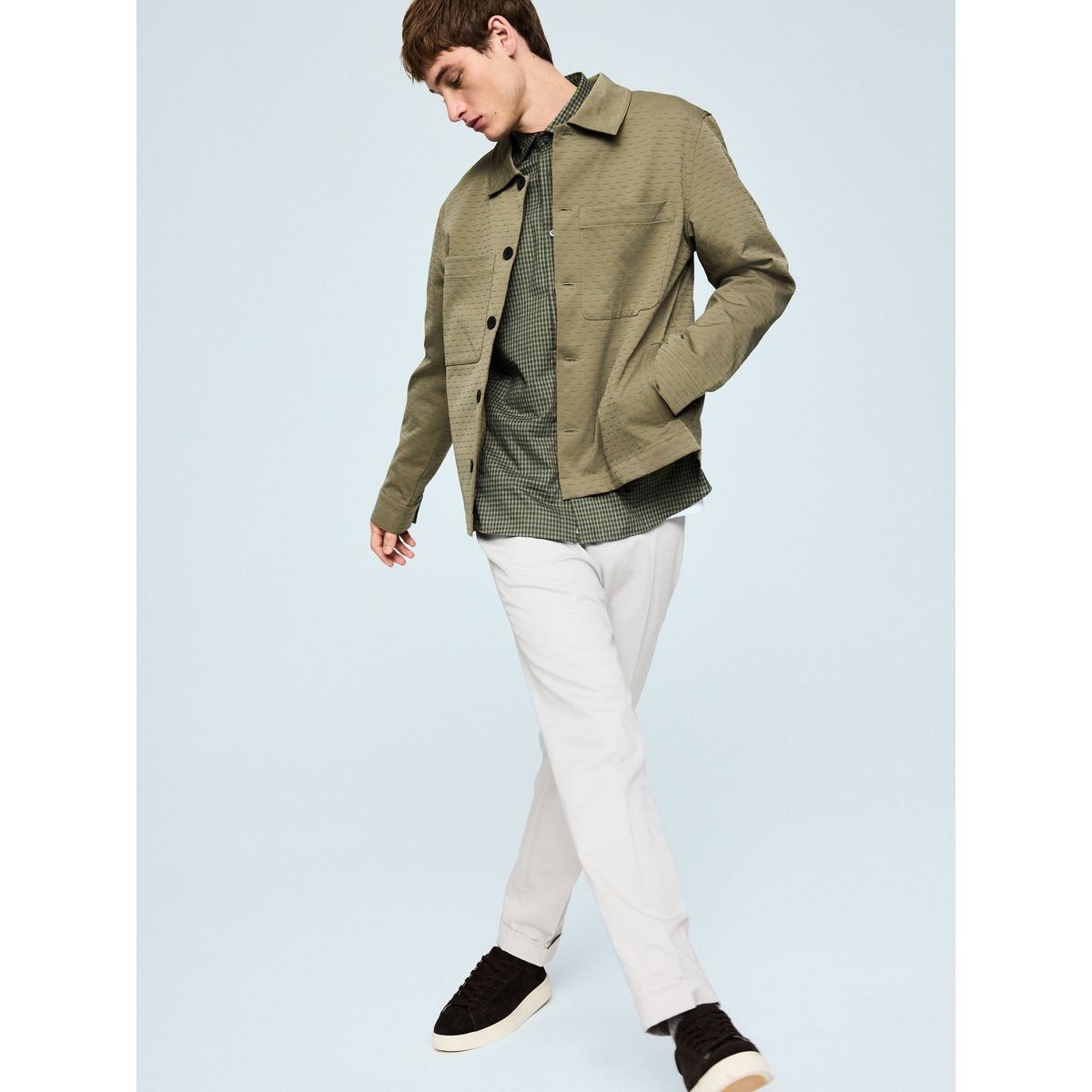 Veste technique texturée vert sauge, NEXT