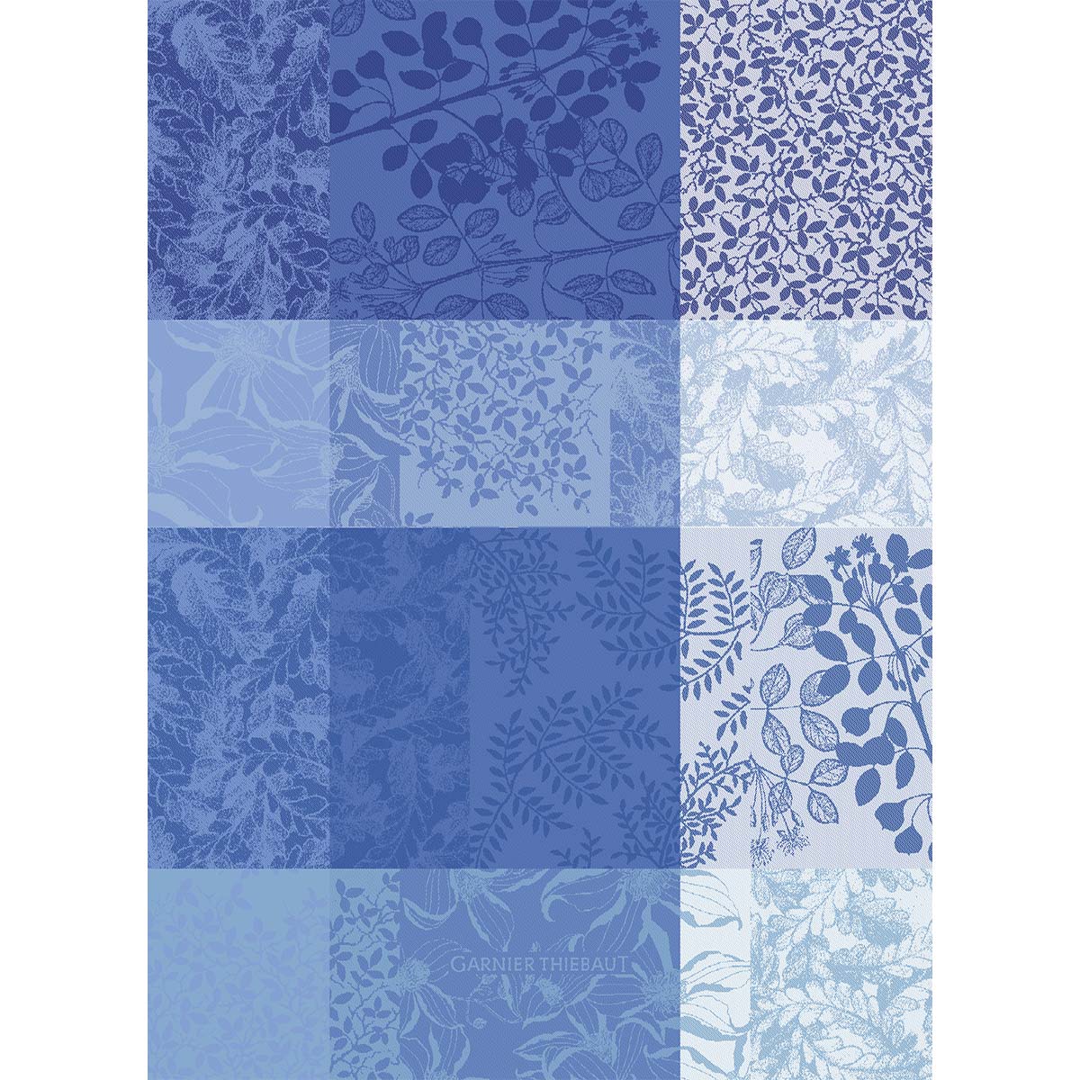 Torchon pur coton MILLE RAMEAUX bleu, GARNIER THIEBAUT
