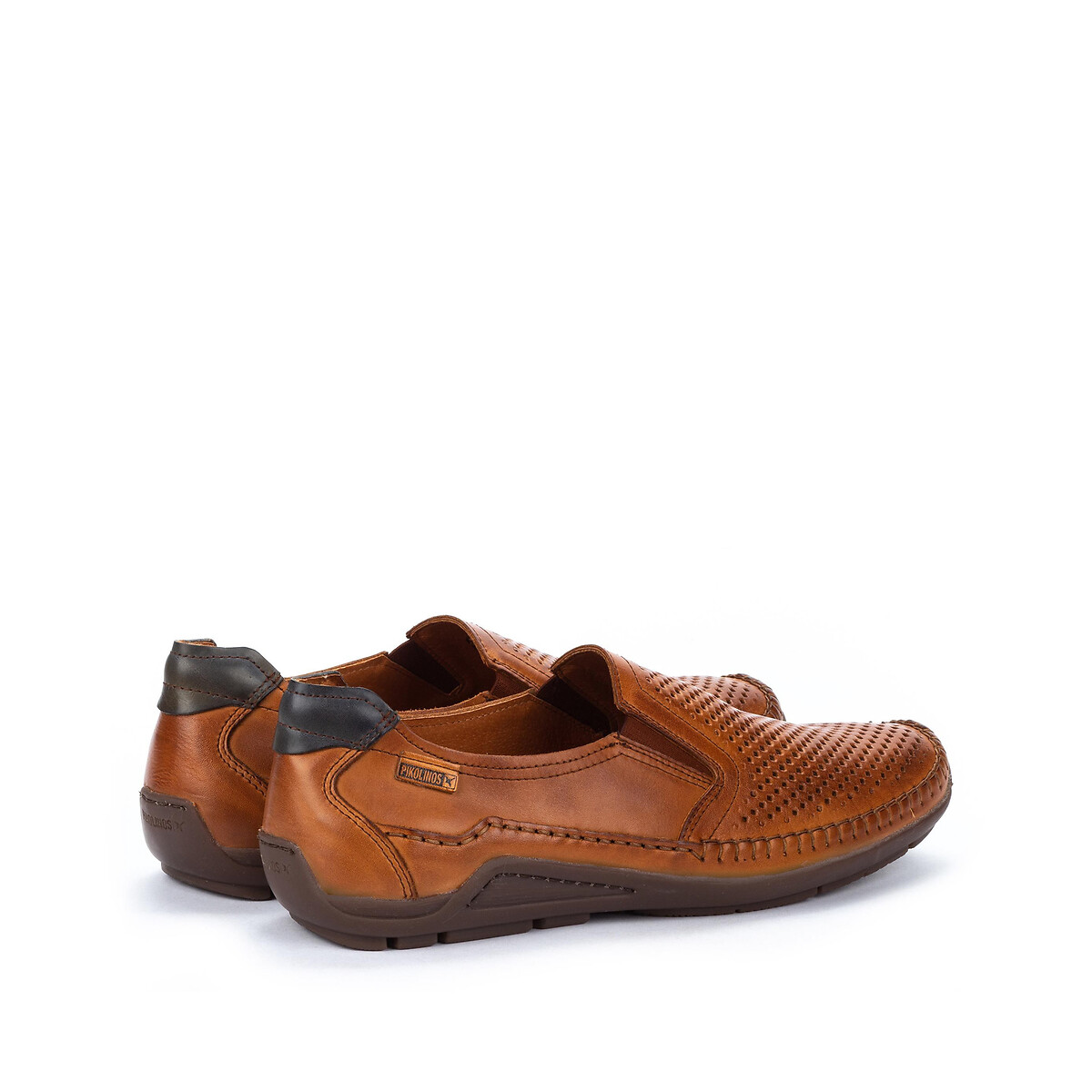 Chaussures à enfiler en cuir ajouré Azores cognac, PIKOLINOS
