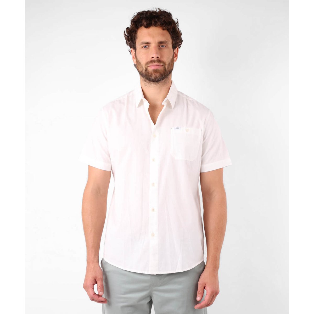 Chemise manches courtes unie CORY blanc, OXBOW
