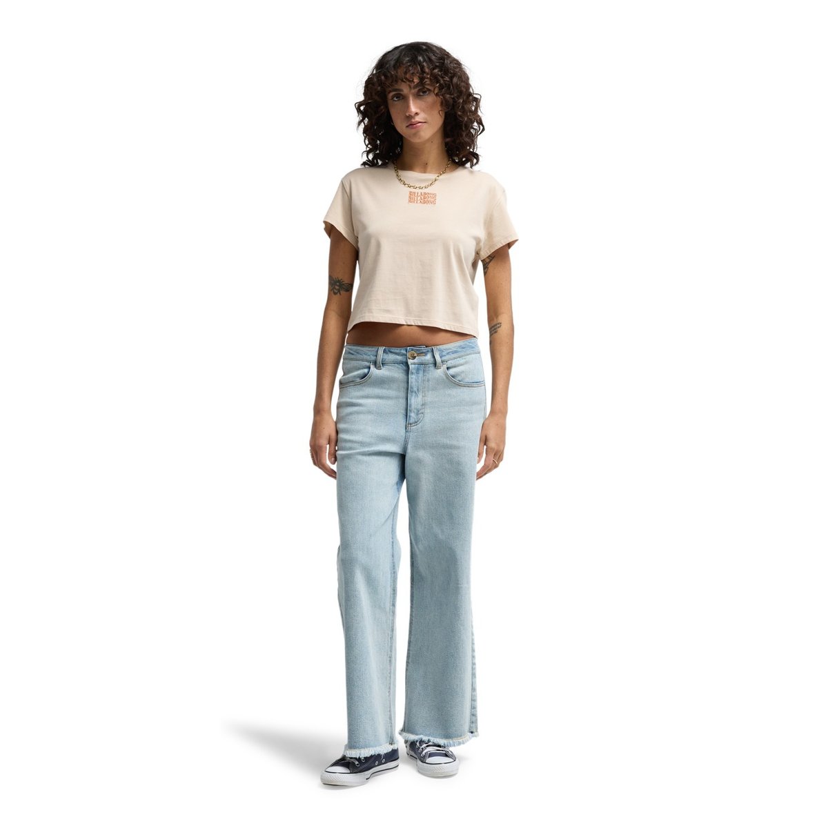 T-shirt court TRIPLE STACKED beige oatmeal, BILLABONG
