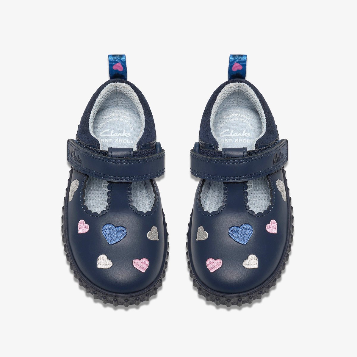 Escarpins Cuir Coupe Large COVER HEART T bleu, CLARKS
