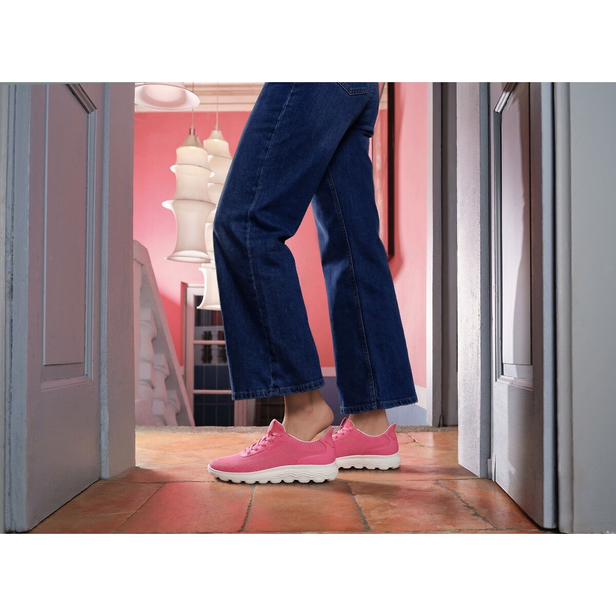 Zapatillas deportivas fáciles de poner SPHERICA PLUS FAST IN fucsia, GEOX