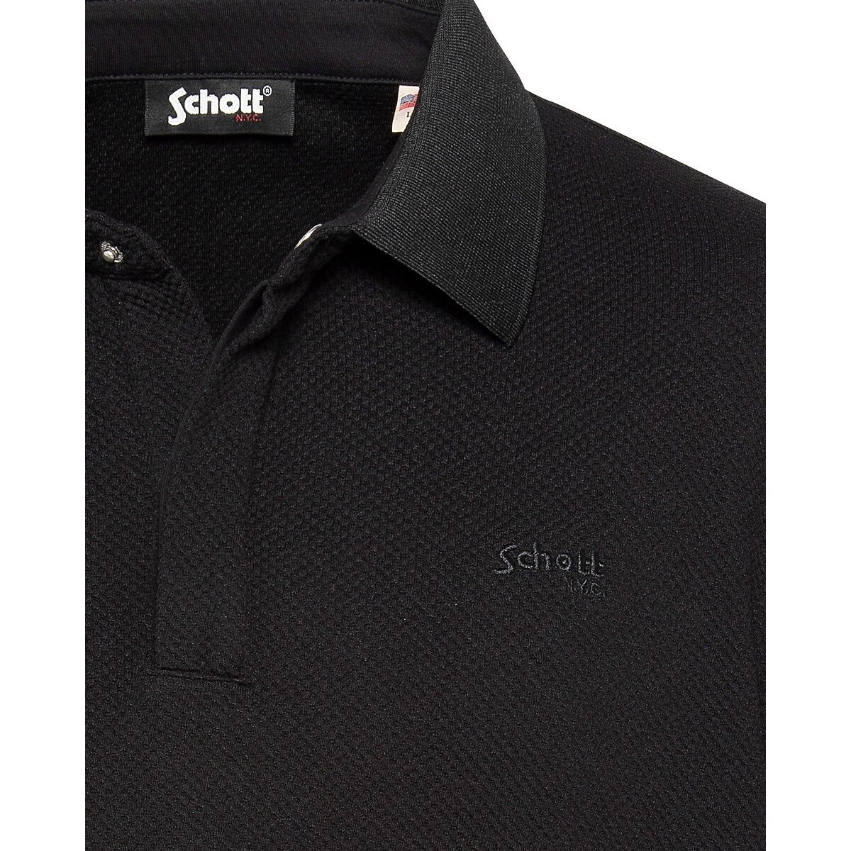 Collin Embossed Polo Shirt black, SCHOTT