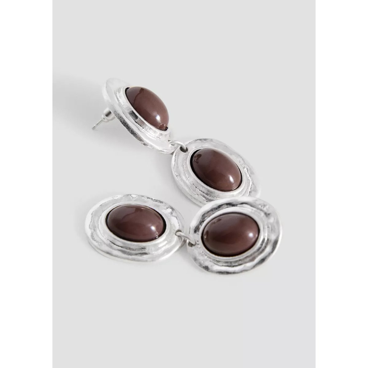 Boucles d’oreilles perle résine argent, MANGO TEEN