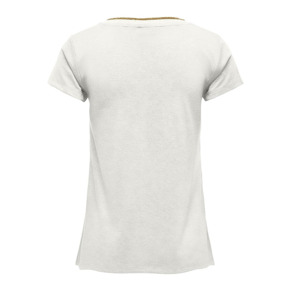 T-shirt maniche corte, profilo dorato bianco, JDY