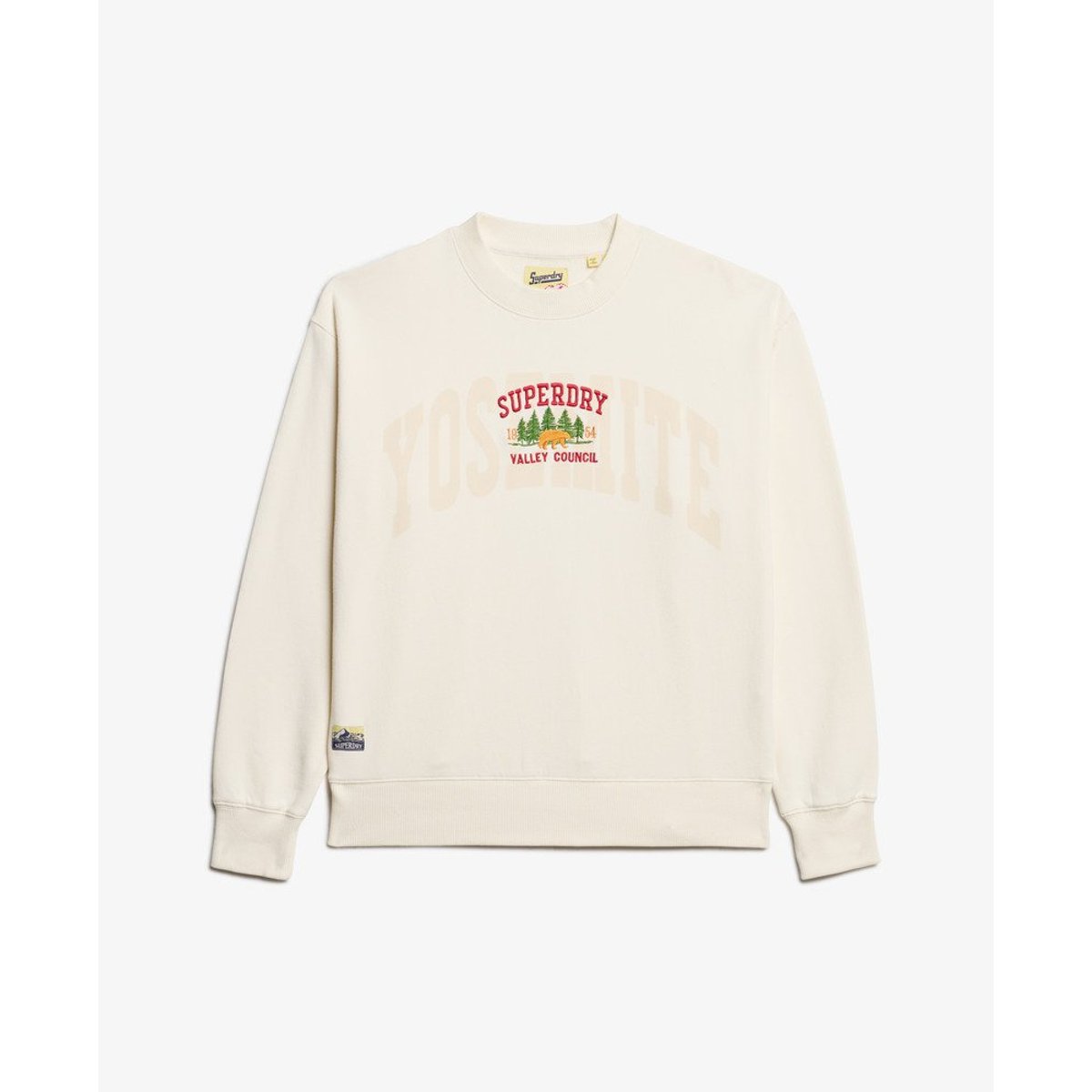 Sweat ample ras du cou Travel Souvenir crème, SUPERDRY