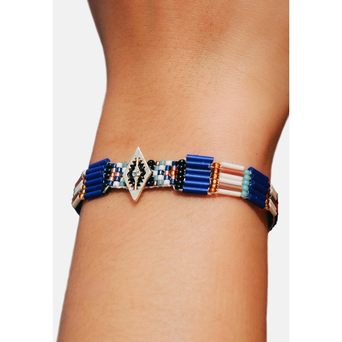 Bracelet de perles réglable KAIA indigo, HIPANEMA