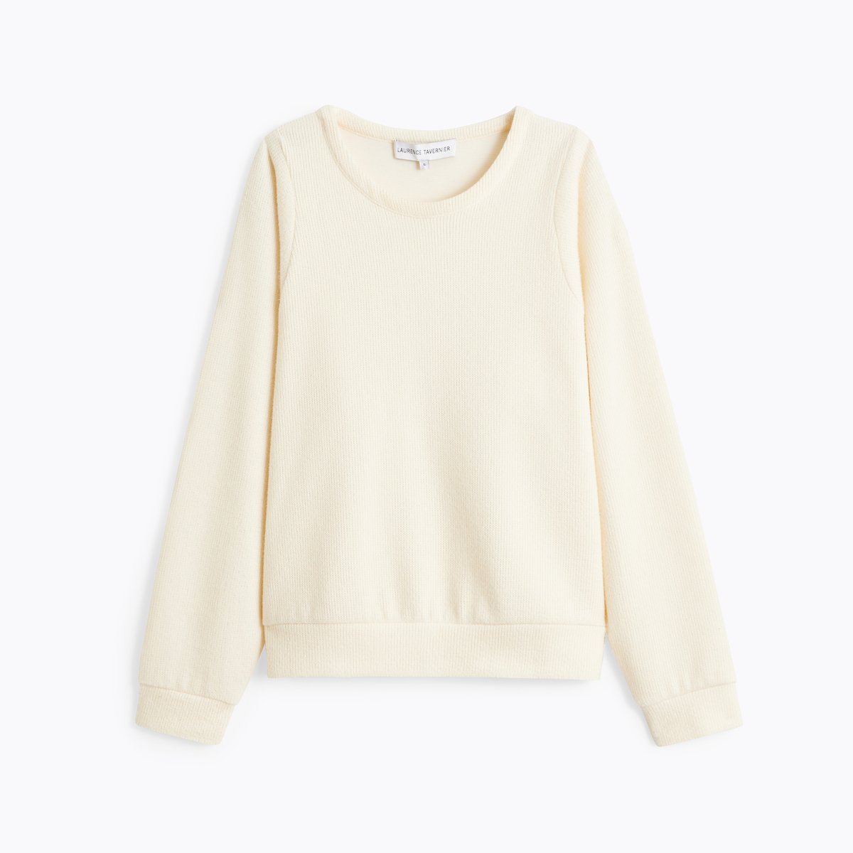 Sweat col rond en coton ETREINTE ivoire, LAURENCE TAVERNIER