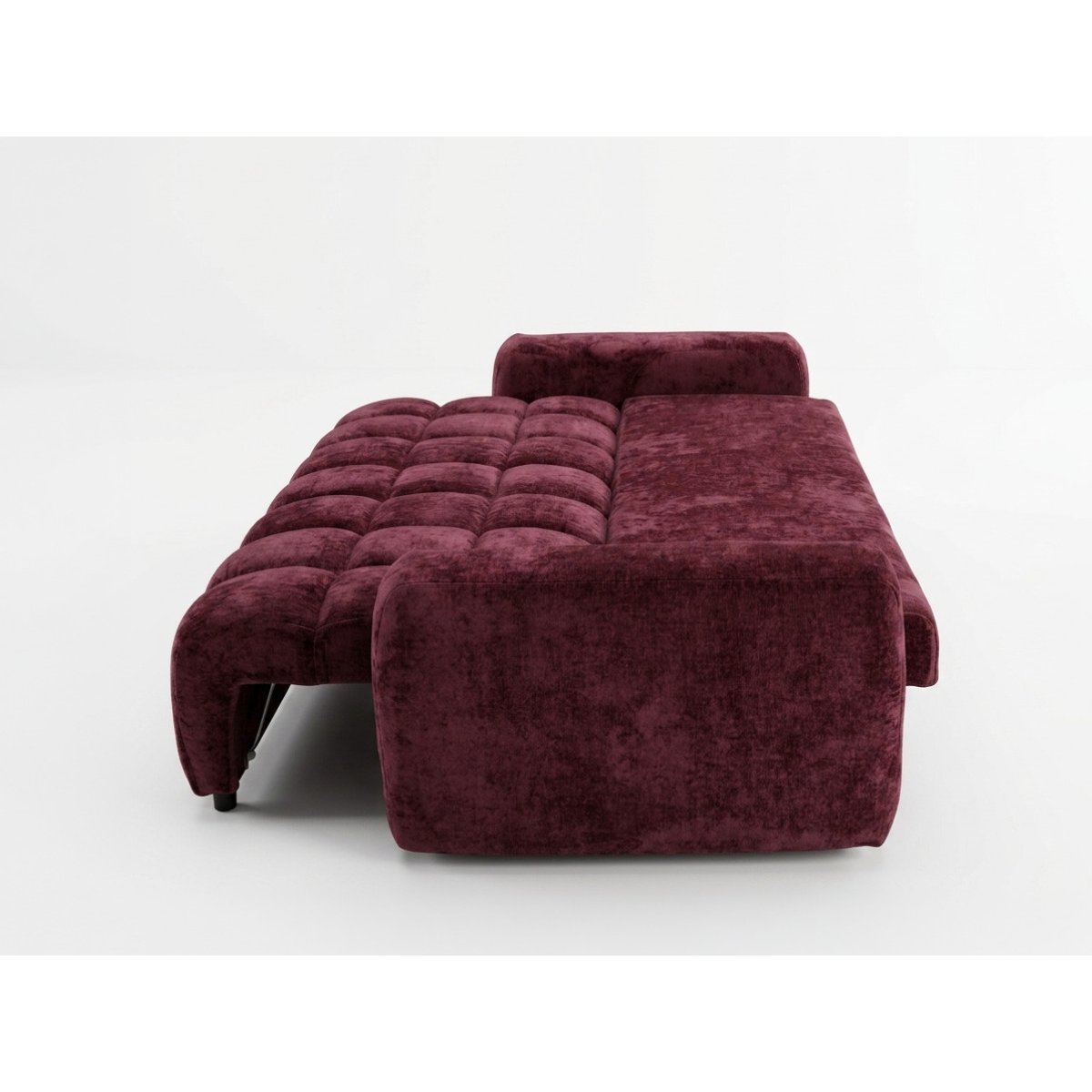 Canapé droit convertible 3 places en tissu lisse, JULES rouge, BOBOCHIC
