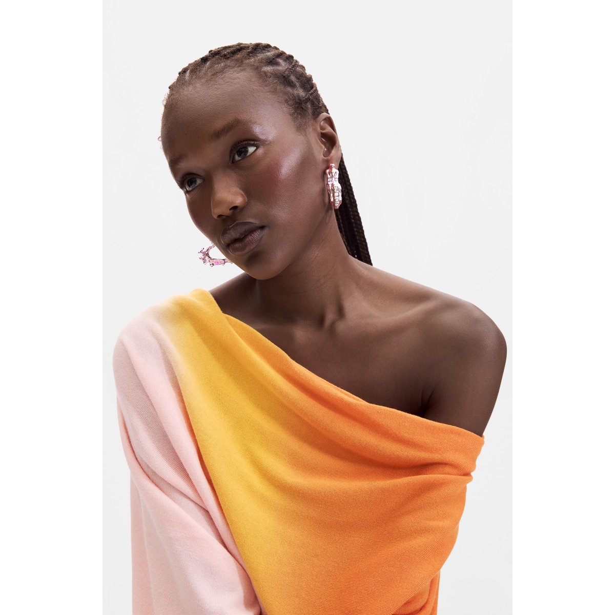 Pull en maille fine orange, DESIGUAL
